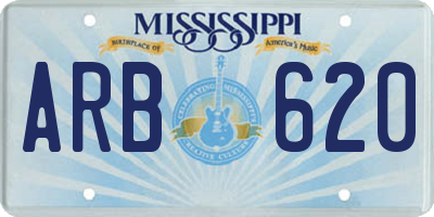 MS license plate ARB620