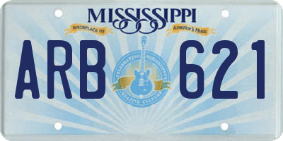 MS license plate ARB621