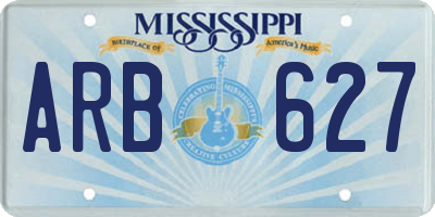 MS license plate ARB627