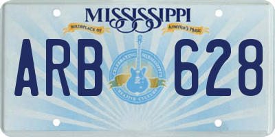 MS license plate ARB628