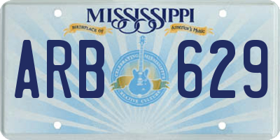 MS license plate ARB629