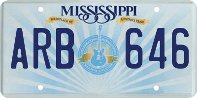 MS license plate ARB646