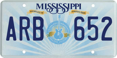 MS license plate ARB652