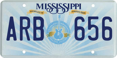 MS license plate ARB656