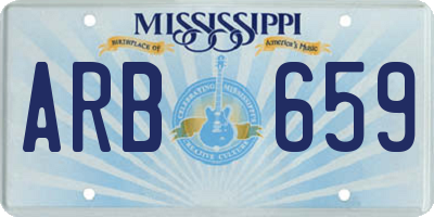 MS license plate ARB659
