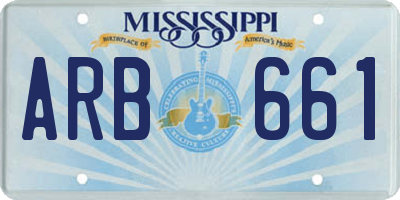 MS license plate ARB661