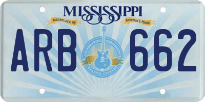 MS license plate ARB662