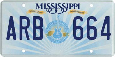 MS license plate ARB664