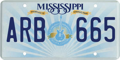 MS license plate ARB665