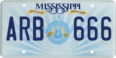 MS license plate ARB666