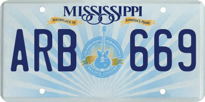 MS license plate ARB669