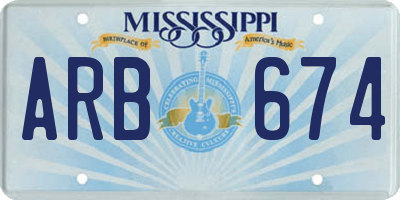 MS license plate ARB674