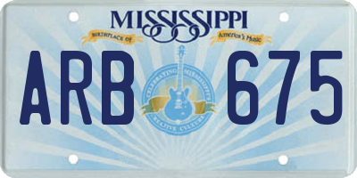 MS license plate ARB675