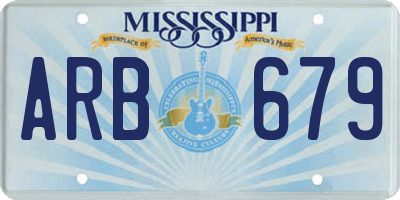 MS license plate ARB679