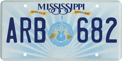 MS license plate ARB682