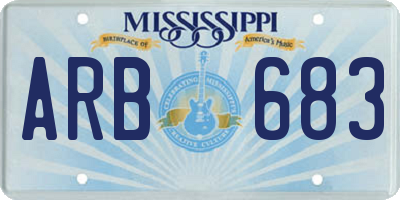 MS license plate ARB683