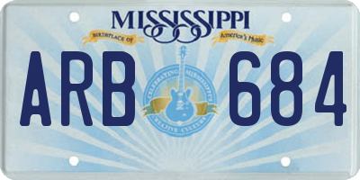 MS license plate ARB684