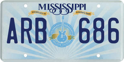 MS license plate ARB686