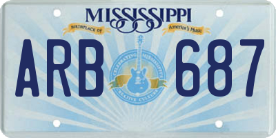 MS license plate ARB687