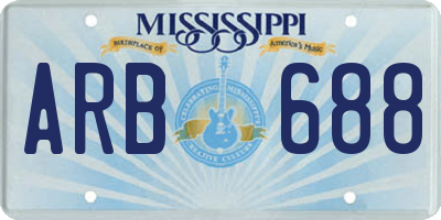 MS license plate ARB688