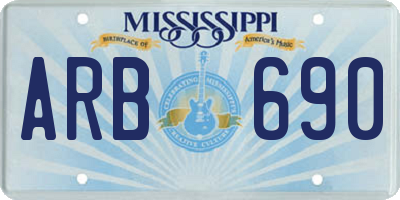 MS license plate ARB690