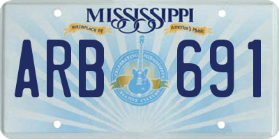 MS license plate ARB691