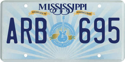 MS license plate ARB695