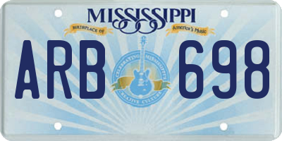 MS license plate ARB698