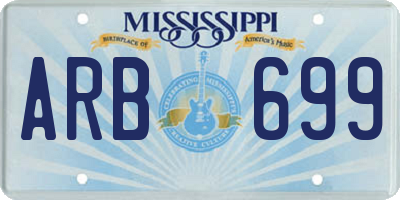 MS license plate ARB699