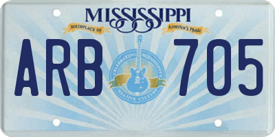 MS license plate ARB705