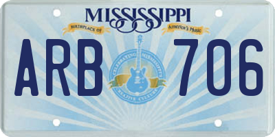 MS license plate ARB706