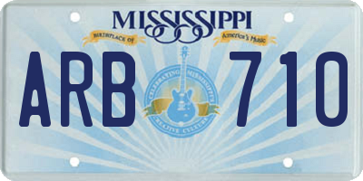 MS license plate ARB710