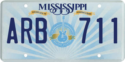 MS license plate ARB711