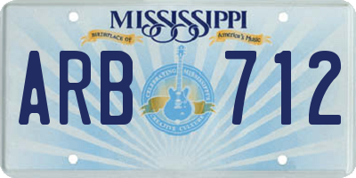 MS license plate ARB712