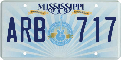 MS license plate ARB717