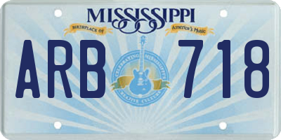 MS license plate ARB718