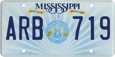 MS license plate ARB719