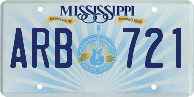 MS license plate ARB721