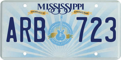 MS license plate ARB723