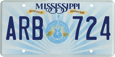 MS license plate ARB724