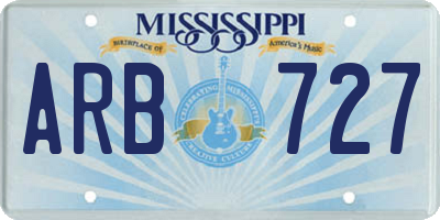 MS license plate ARB727