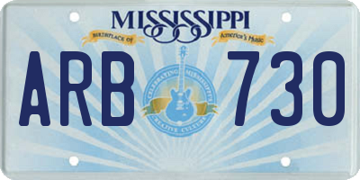 MS license plate ARB730