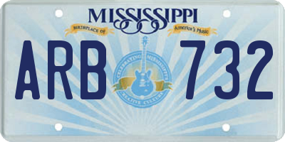 MS license plate ARB732