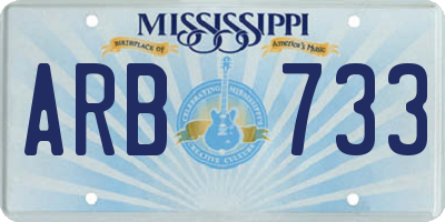 MS license plate ARB733