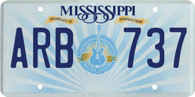 MS license plate ARB737