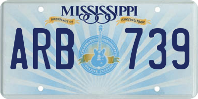 MS license plate ARB739