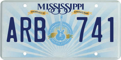MS license plate ARB741