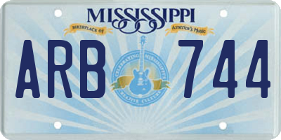 MS license plate ARB744