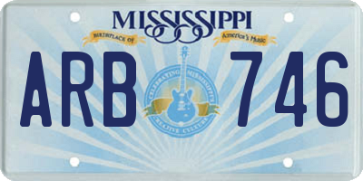 MS license plate ARB746