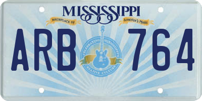 MS license plate ARB764